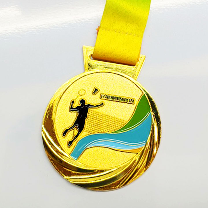 Huy chương cầu lông màu vàng