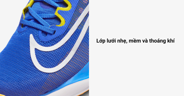 Giày Chạy bộ Zoom Fly 5 có lớp lưới nhẹ, mềm và thông thoáng
